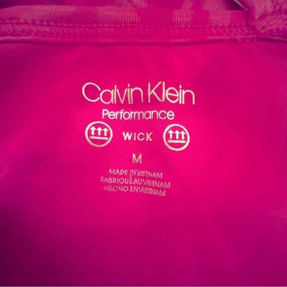 NWOT Calvin Klein Fuchsia Strappy Crop Top / Long Line / Sports Bra Yoga Gym - Picture 6 of 8